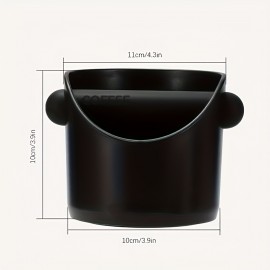 ショック吸収デザイン、取り外し可能なノックバー、滑り止めベース付きの丸いプラスチックエスプレッソノックボックス、簡単なコーヒーグラウンド処分用