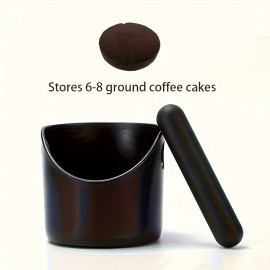 ショック吸収デザイン、取り外し可能なノックバー、滑り止めベース付きの丸いプラスチックエスプレッソノックボックス、簡単なコーヒーグラウンド処分用