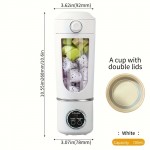 ポータブルブレンダーと柑橘類ジューサー、0.5-1L容量、取り外し可能な食品グレードABSカップ、1500mAh充電式リチウム電池、USB充電、タッチコントロール、お手入れ簡単、スムージー、シェイク、氷砕きに