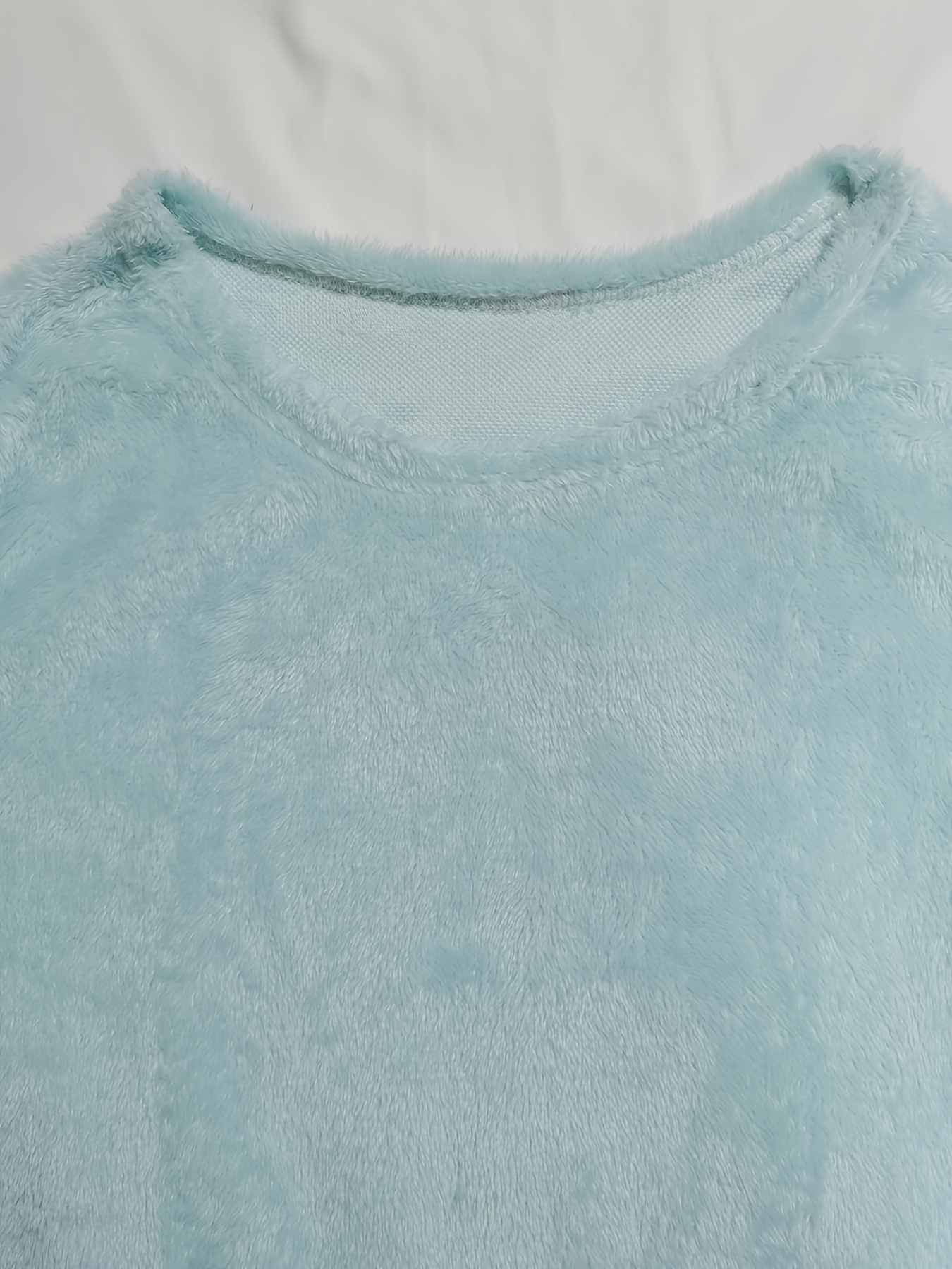 plus size simple sweater womens plus long sleeve round neck fluffy fuzzy pullover jumper details 10