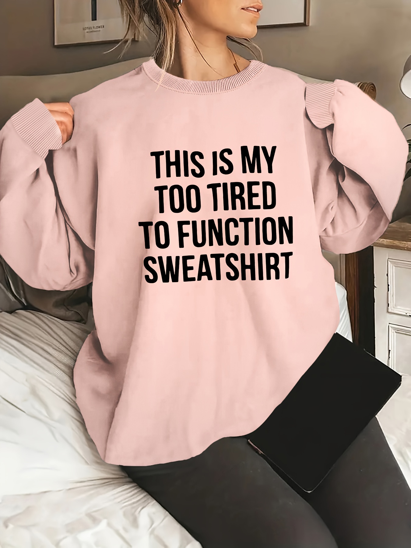 plus size this is   sweatshirt casual long sleeve crew neck pullover sweatshirt womens plus size clothing details 7