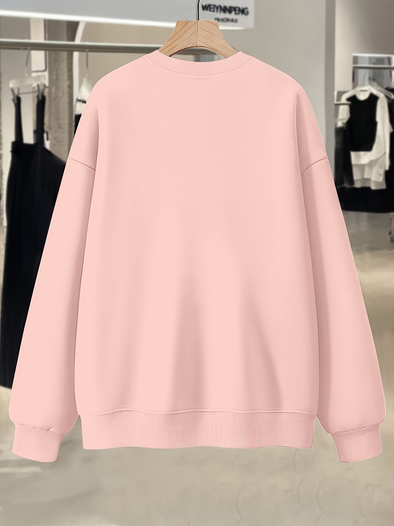 plus size this is   sweatshirt casual long sleeve crew neck pullover sweatshirt womens plus size clothing details 8