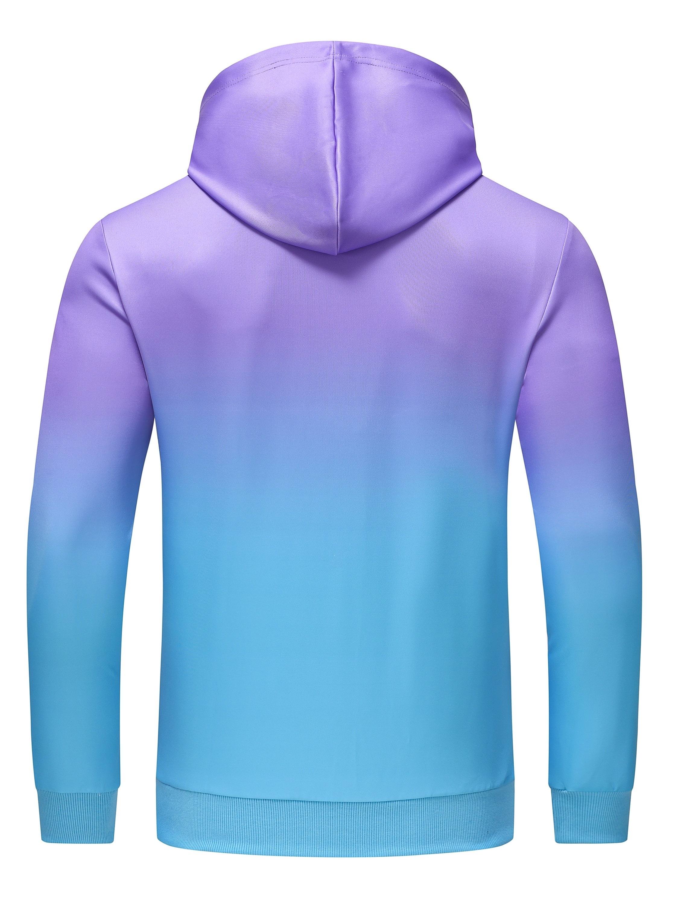 mens gradient hoodie casual athletic pullover sweatshirt hiking running top details 6