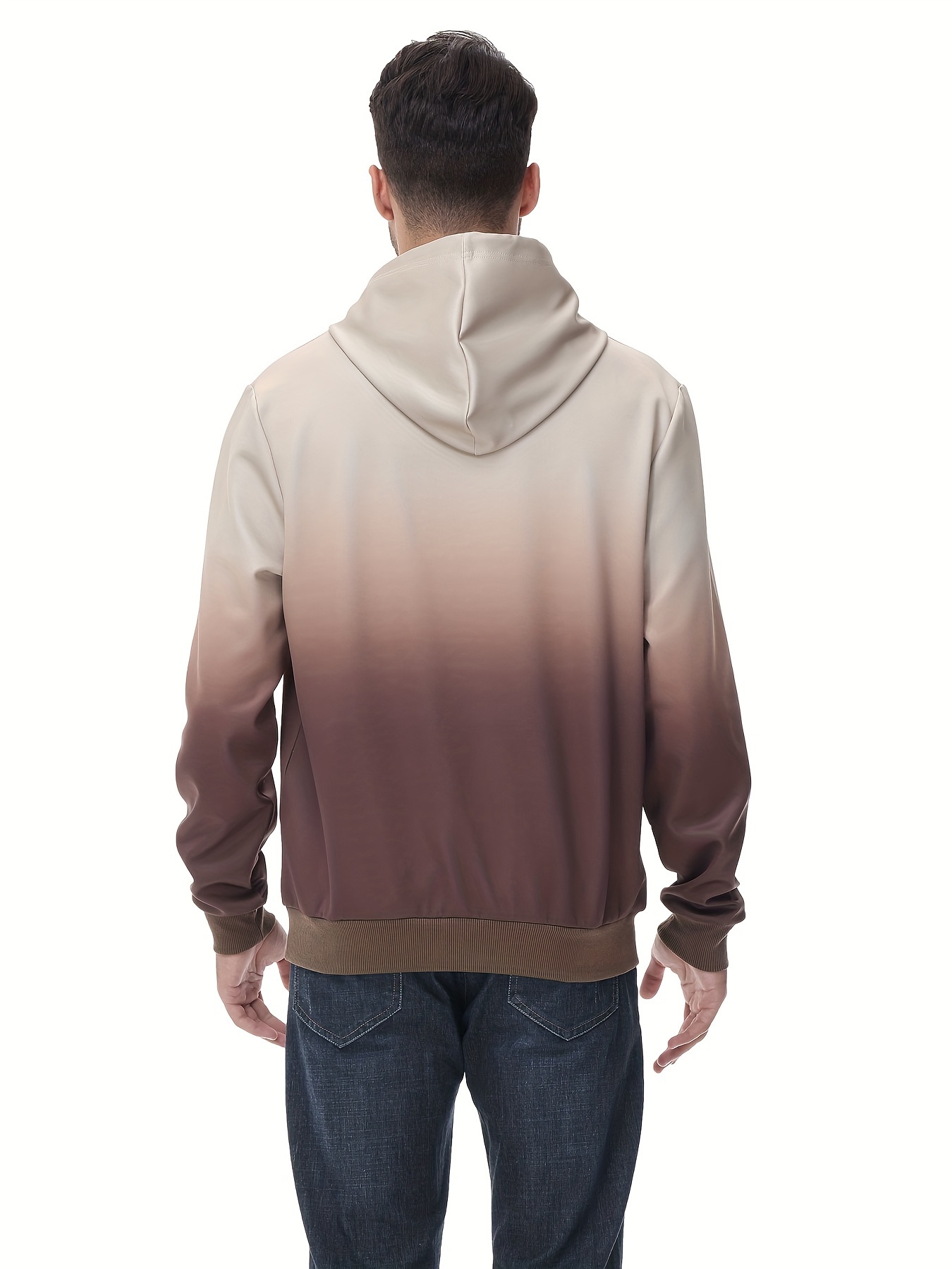 mens gradient hoodie casual athletic pullover sweatshirt hiking running top details 21