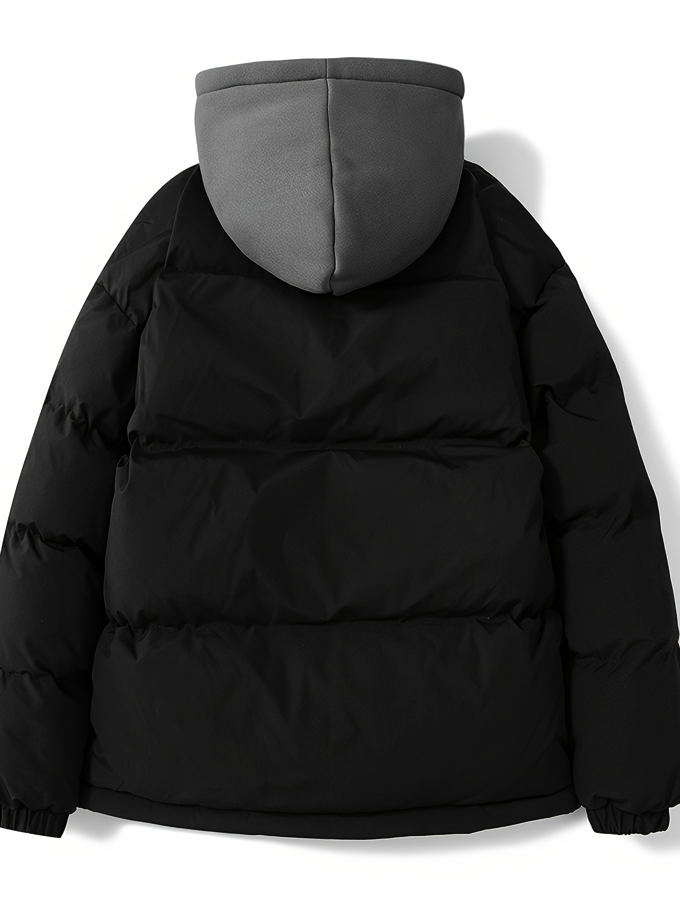 plus size mens   hooded puffer jacket fall winter thick jacket for big tall males mens clothing details 1