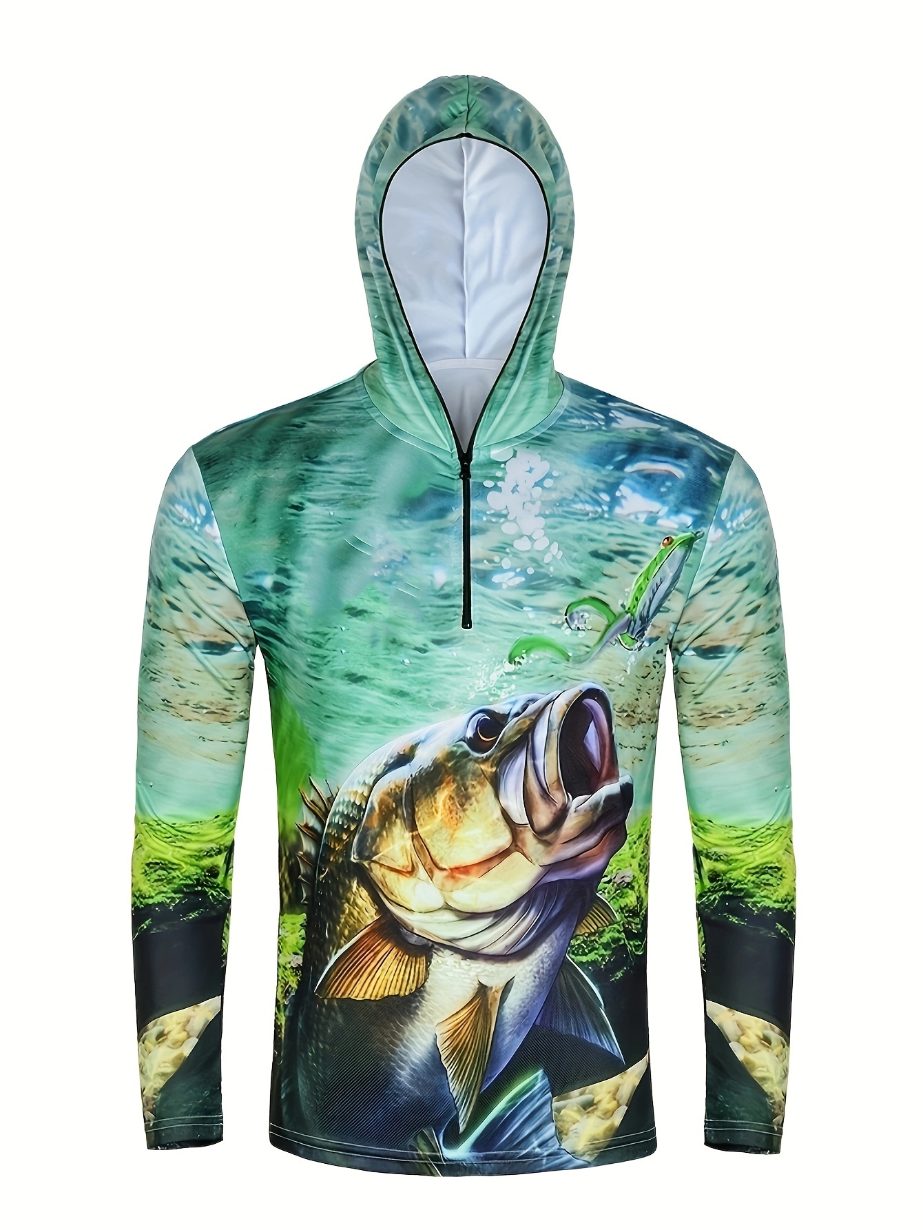 plus size mens 3d fish graphic print hoodies for sports outdoor mens clothing details 0