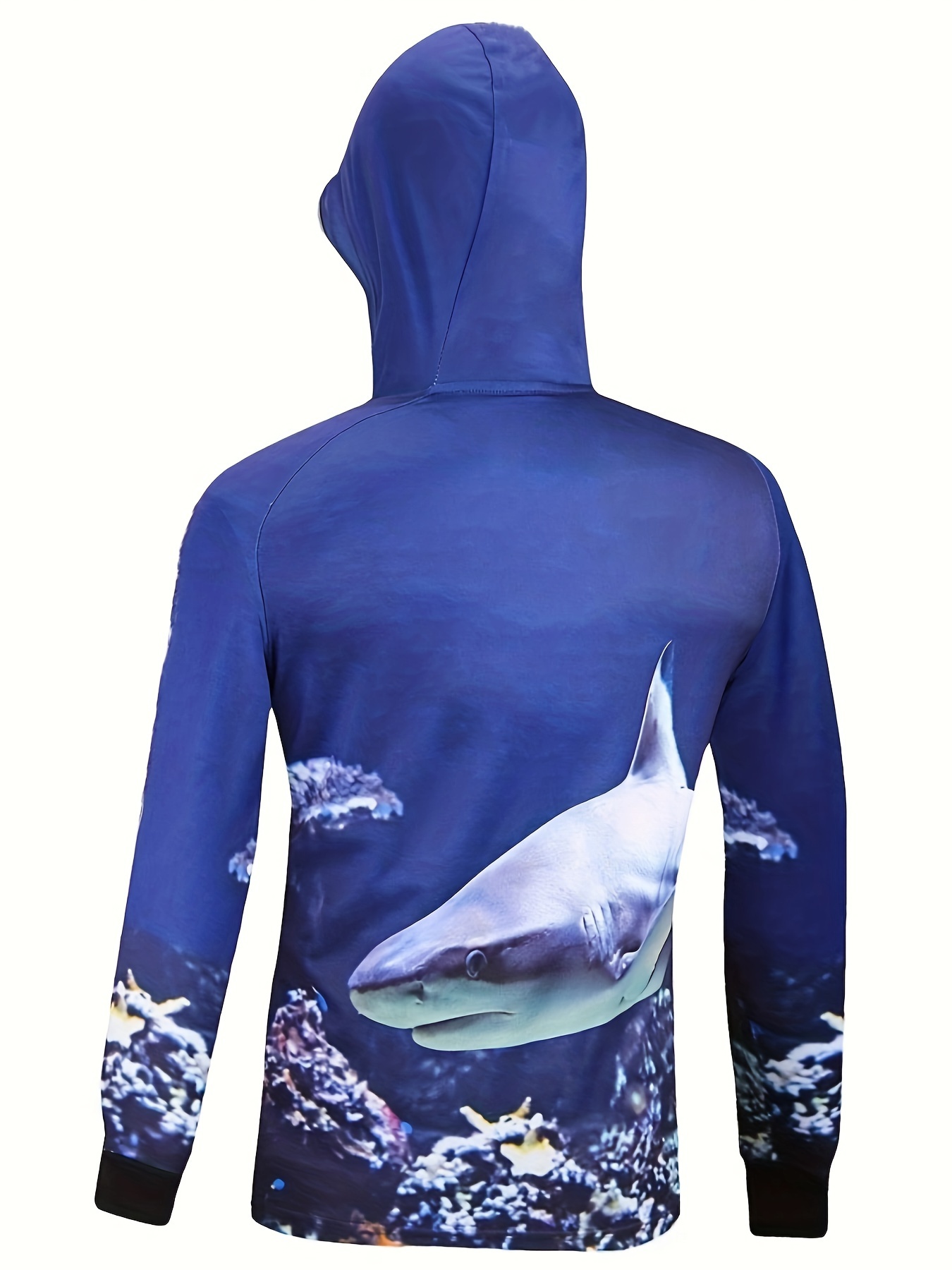 plus size mens 3d fish graphic print hoodies for sports outdoor mens clothing details 4