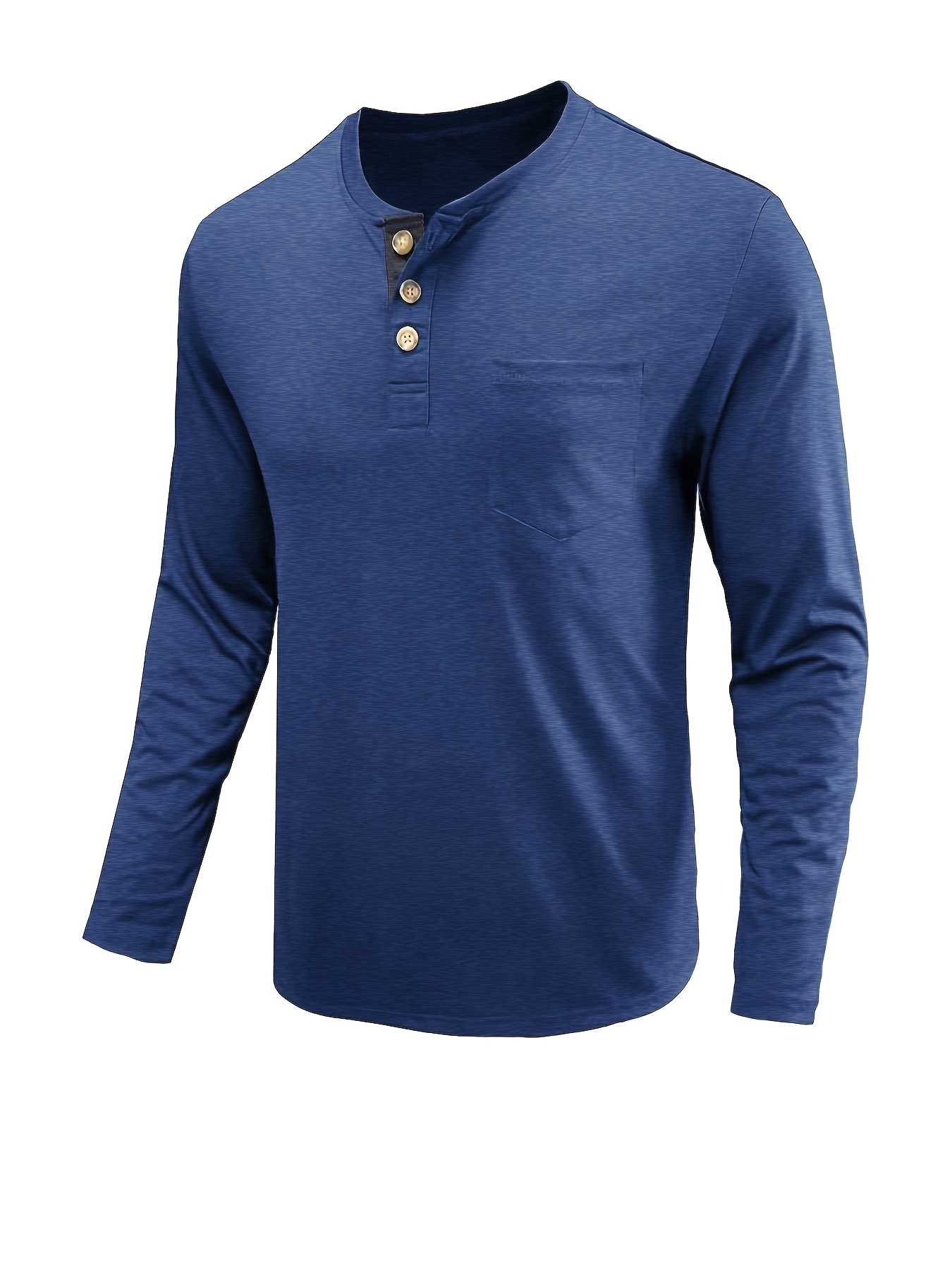 plus size mens classic solid henley shirt trendy oversized slim fit long sleeve henley shirt tops for big tall males mens clothing details 4