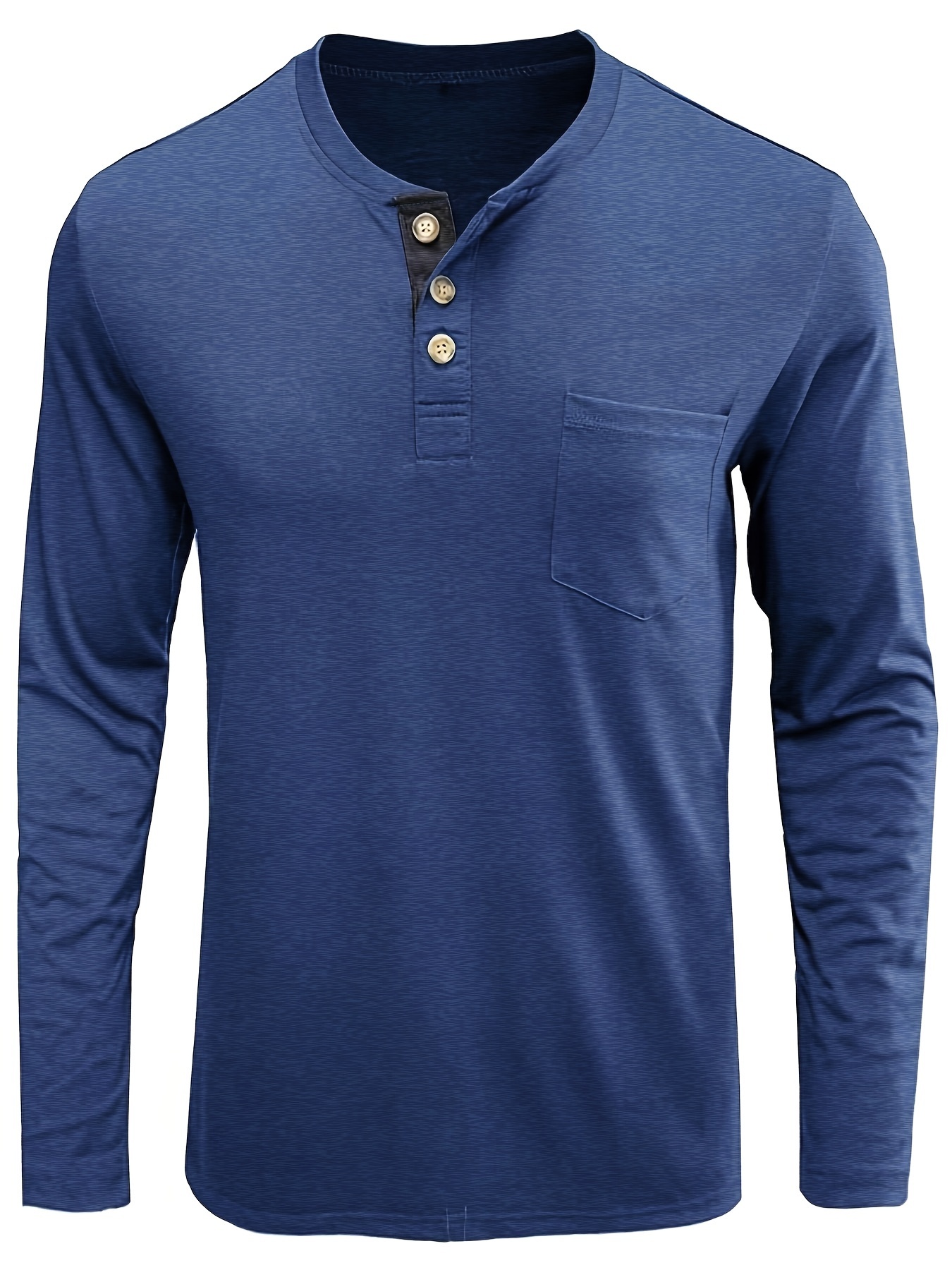 plus size mens classic solid henley shirt trendy oversized slim fit long sleeve henley shirt tops for big tall males mens clothing details 5