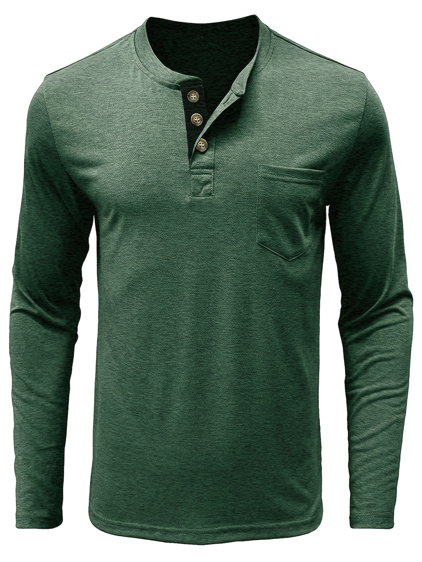 plus size mens classic solid henley shirt trendy oversized slim fit long sleeve henley shirt tops for big tall males mens clothing details 11