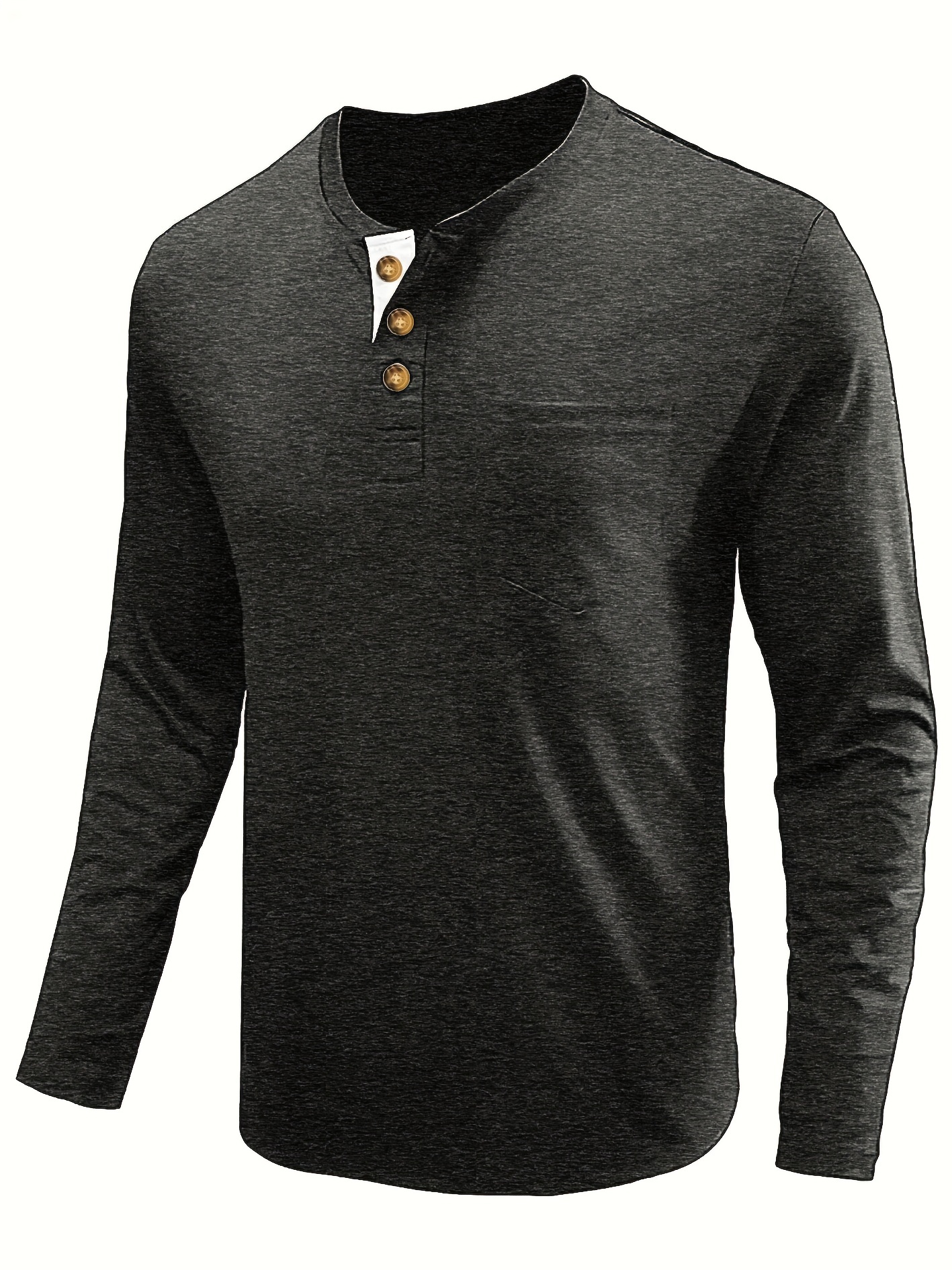 plus size mens classic solid henley shirt trendy oversized slim fit long sleeve henley shirt tops for big tall males mens clothing details 16