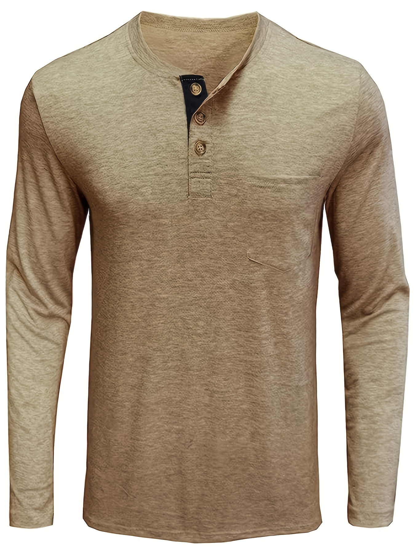 plus size mens classic solid henley shirt trendy oversized slim fit long sleeve henley shirt tops for big tall males mens clothing details 29