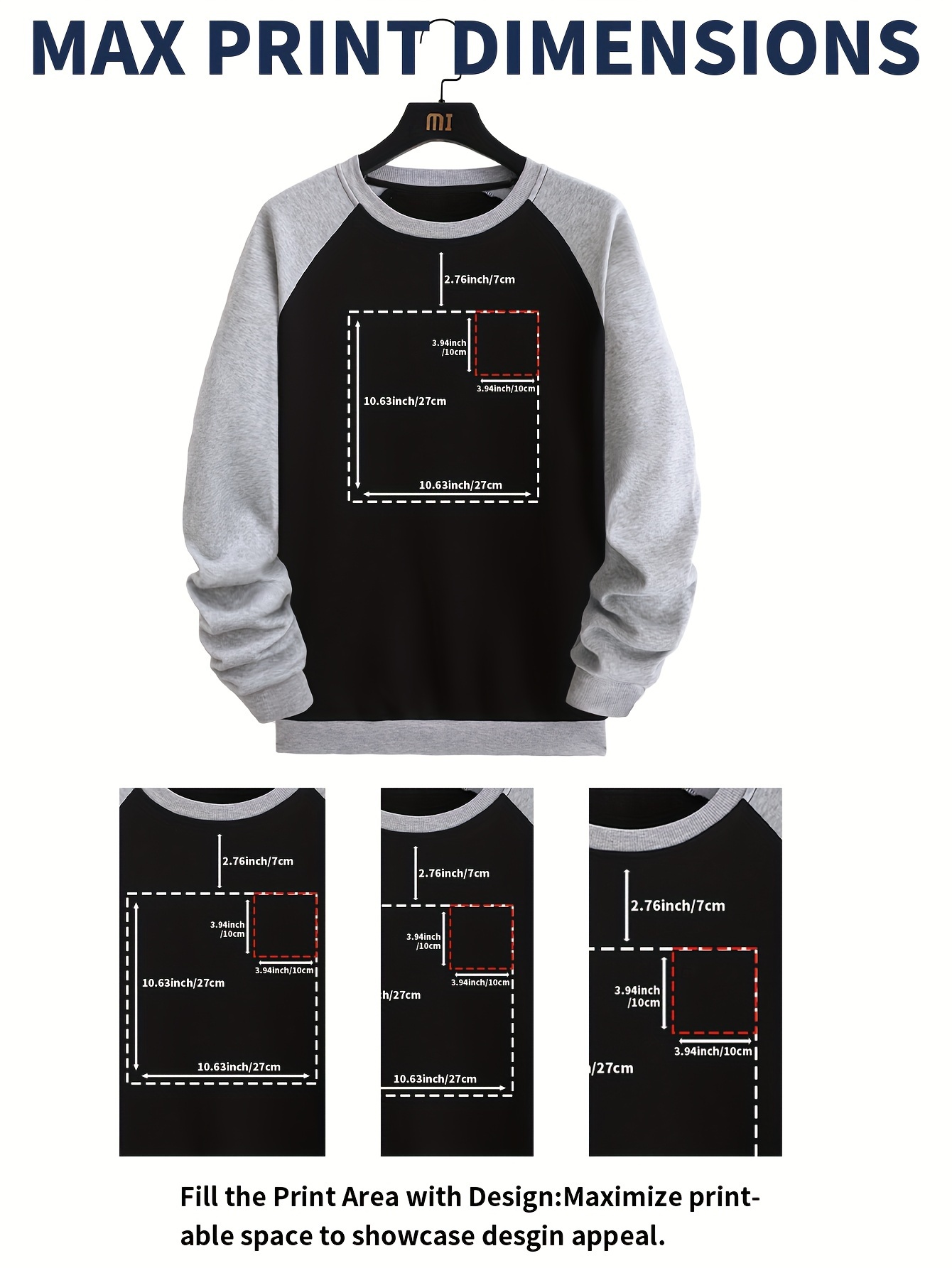 plus size mens contrast color custom raglan sweatshirt picture pattern graphic print pullover for spring fall details 2