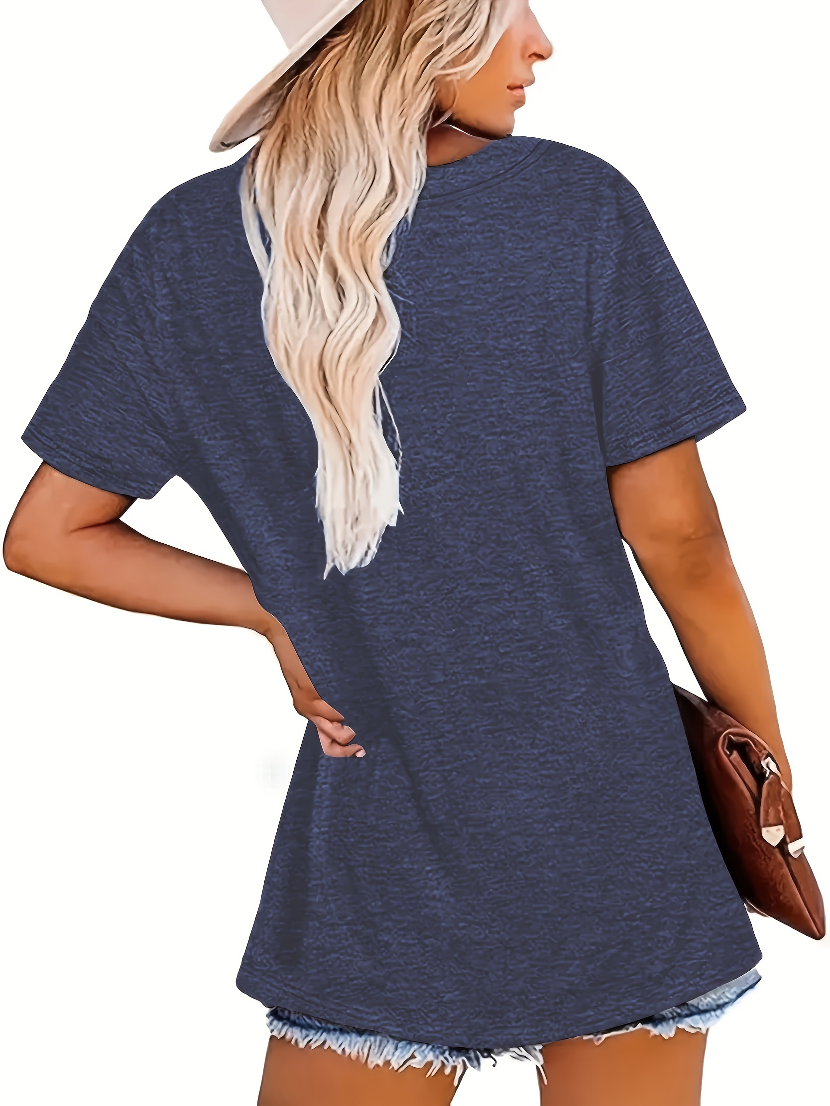 plus size letter print t shirt crew neck short sleeve t shirt womens plus size clothing details 5