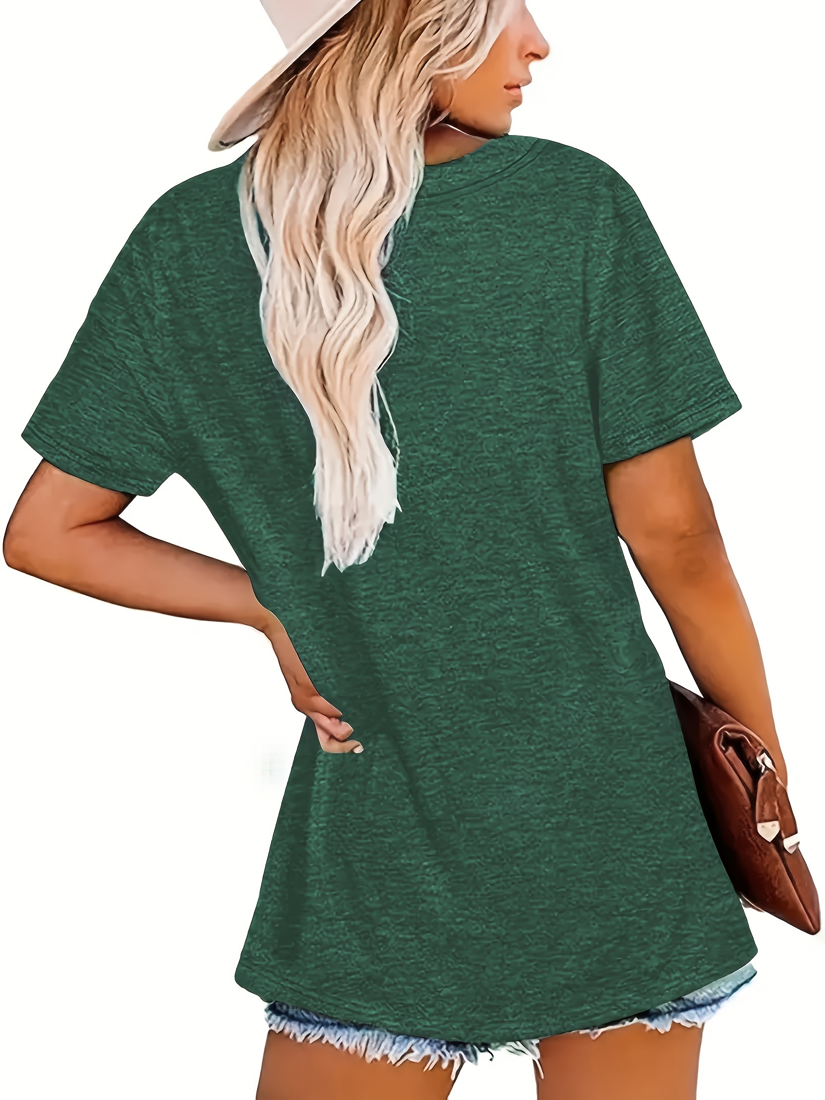 plus size letter print t shirt crew neck short sleeve t shirt womens plus size clothing details 13