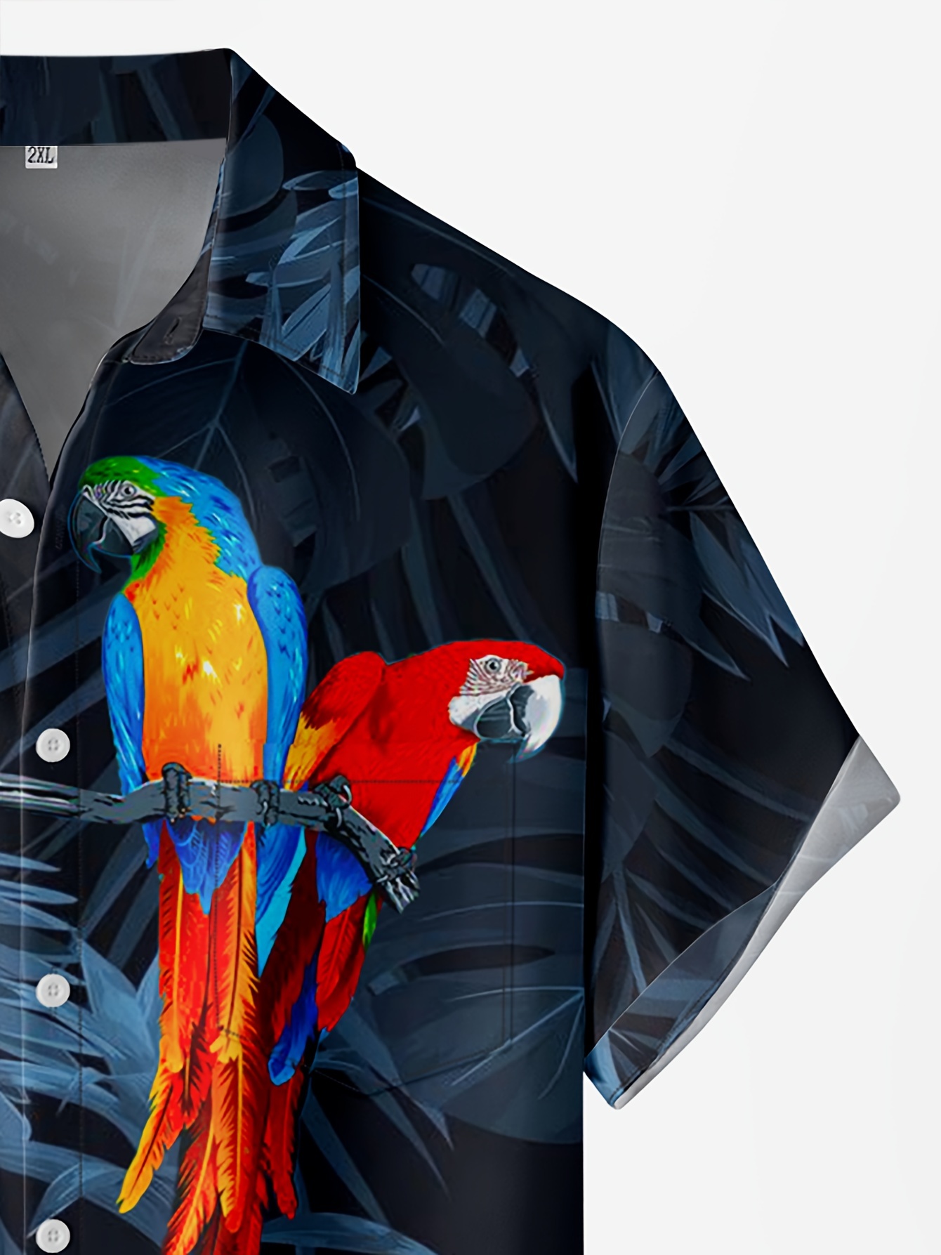 plus size mens 3d parrot graphic print shirt summer short sleeve shirt for big tall males mens clothing details 3