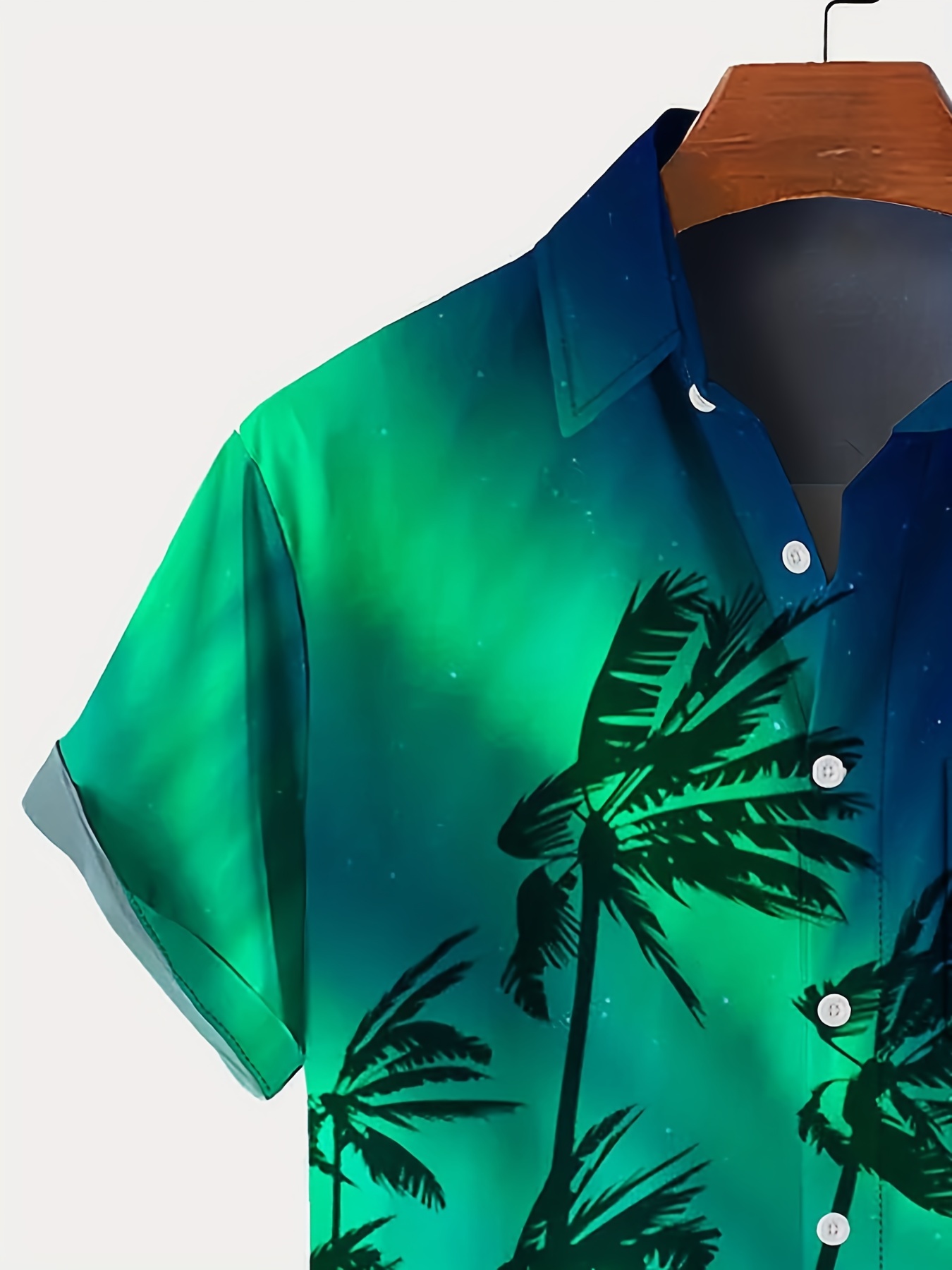 plus size bowling shirts for men vintage retro coconut tree print short sleeve casual button down hawaiian beach dress shirt details 5