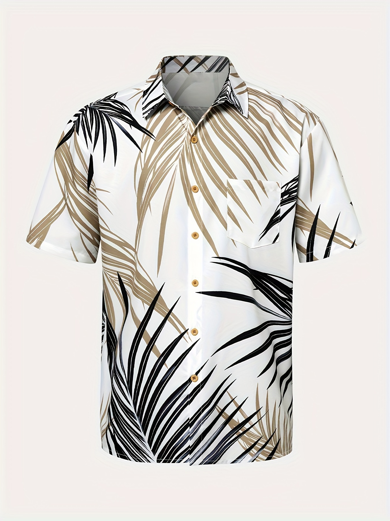 plus size mens short sleeve shirt buttons casual mens hawaiian shirt details 4