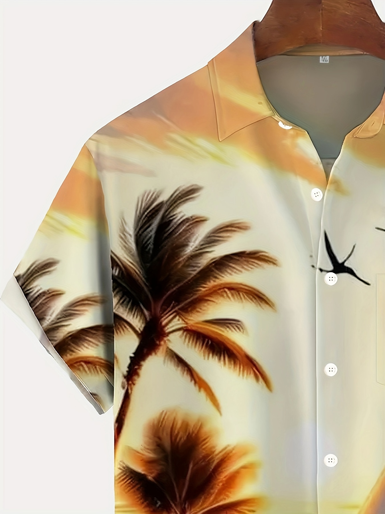 plus size mens coastal shinning graphic print shirt summer trendy short sleeve shirt details 1